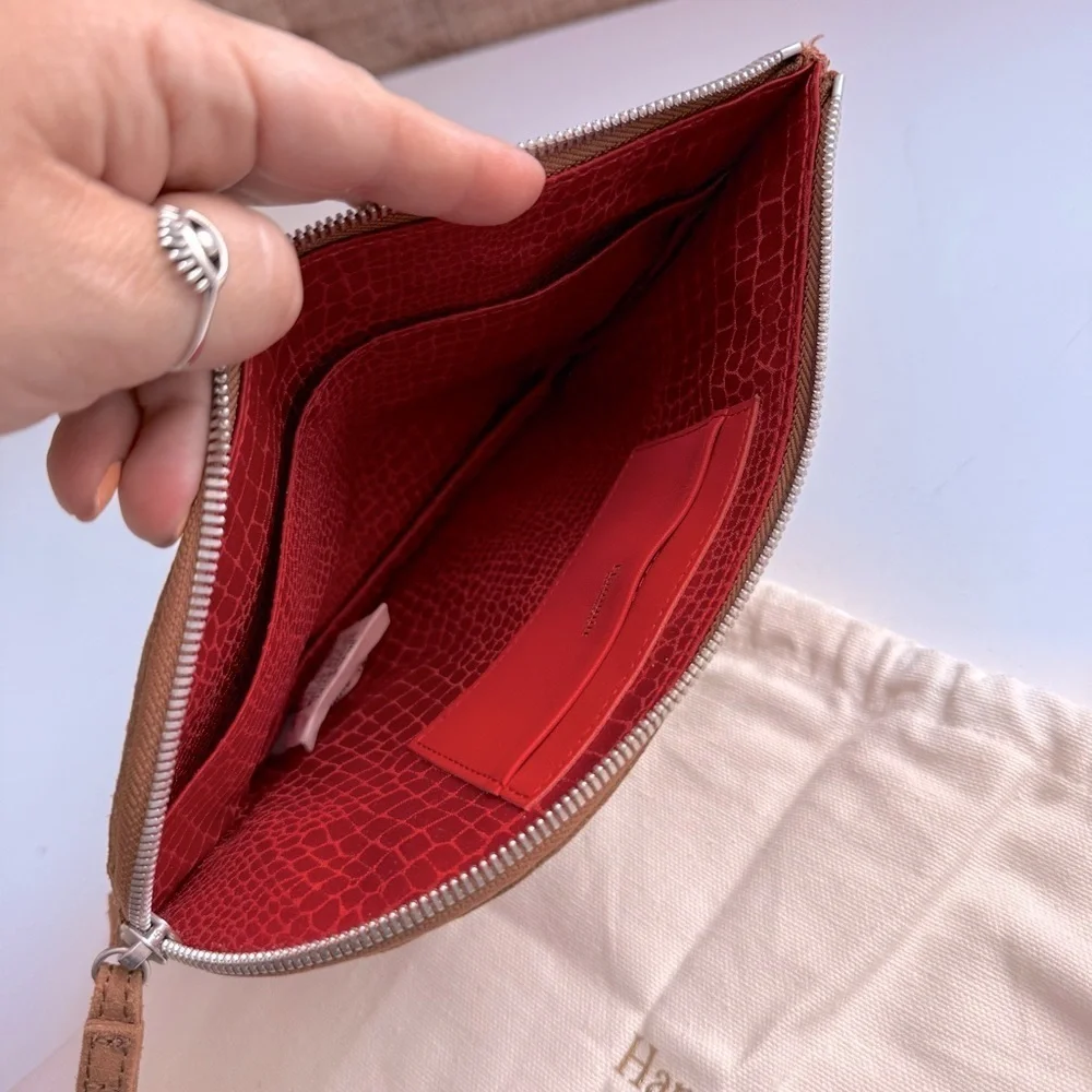 NWOT Hammitt Richard Suede/Large Arches Leather Clutch/Wristlet